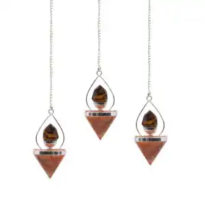 Gemstone Lantern of Life Pendulum – Sunstone & Tigereye | www.artisangoods.co.uk