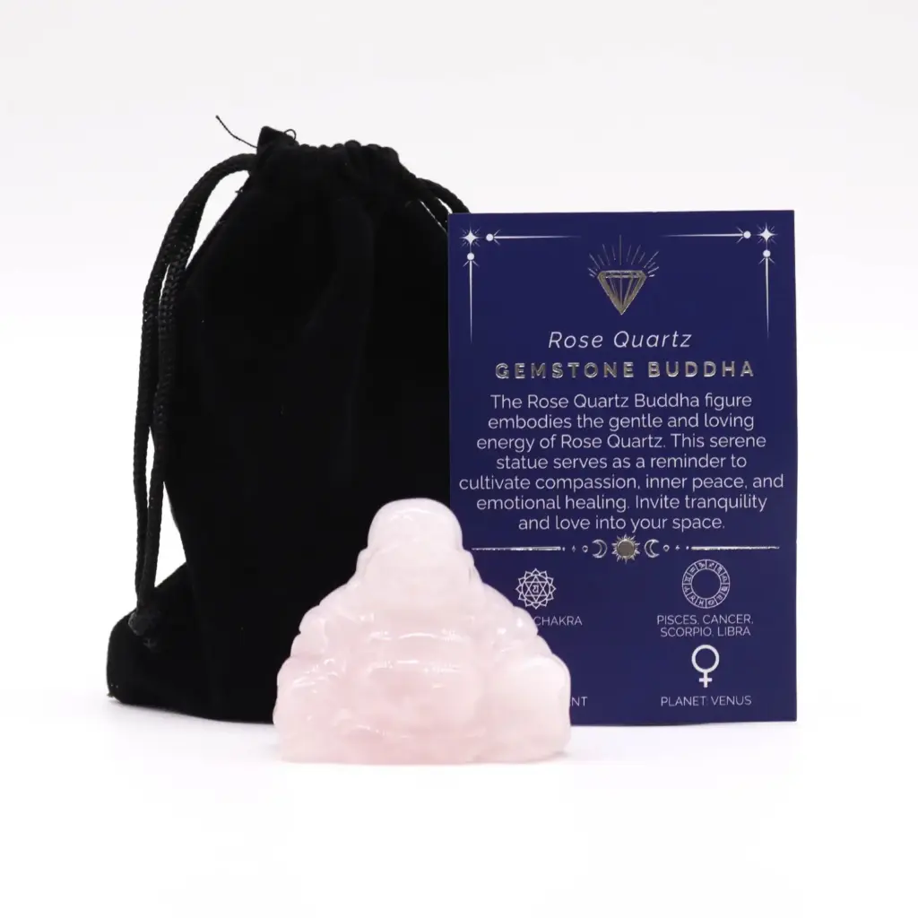 Gemstone Large Buddha – Rose Quartz | www.artisangoods.co.uk