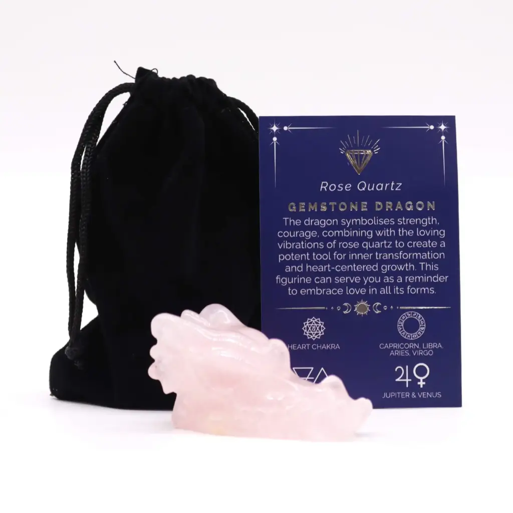 Gemstone Large Dragon Head- Rose Quartz | www.artisangoods.co.uk