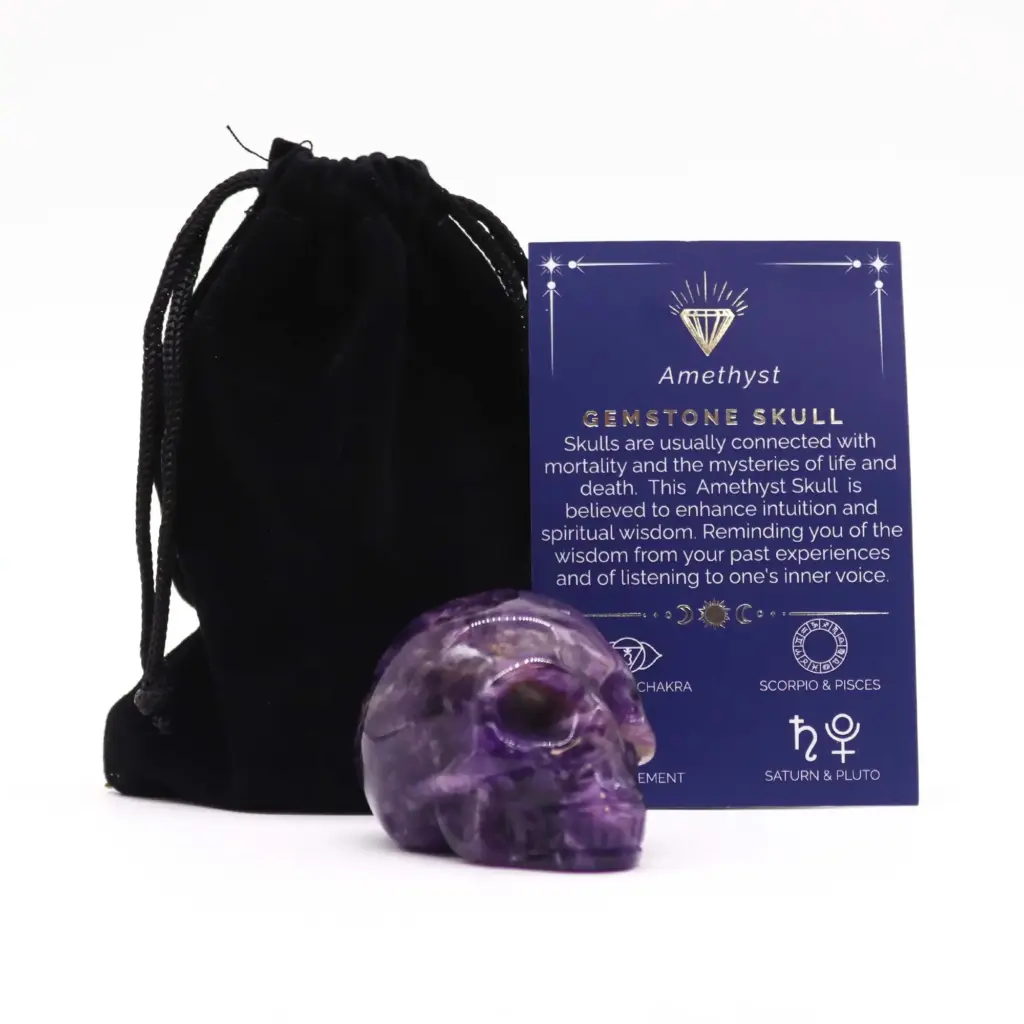 Gemstone Lrg Skull – Amethyst | www.artisangoods.co.uk