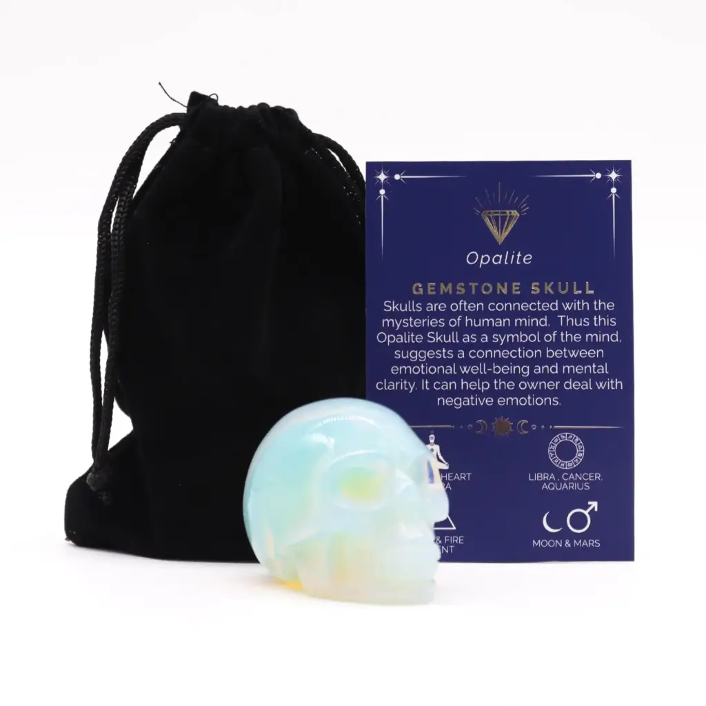 Gemstone Lrg Skull – Opalite | www.artisangoods.co.uk