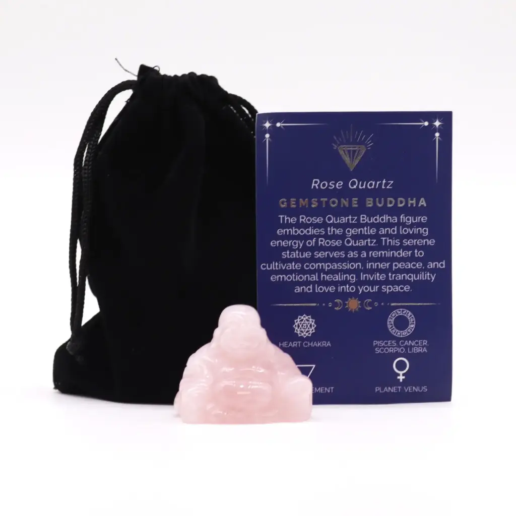 Gemstone Small Buddha- Rose Quartz | www.artisangoods.co.uk