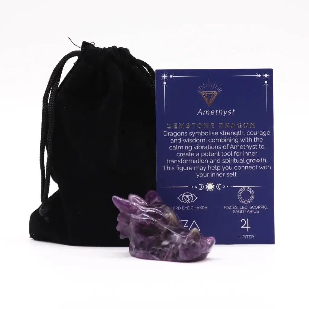 Gemstone Small Dragon Head- Amethyst | www.artisangoods.co.uk