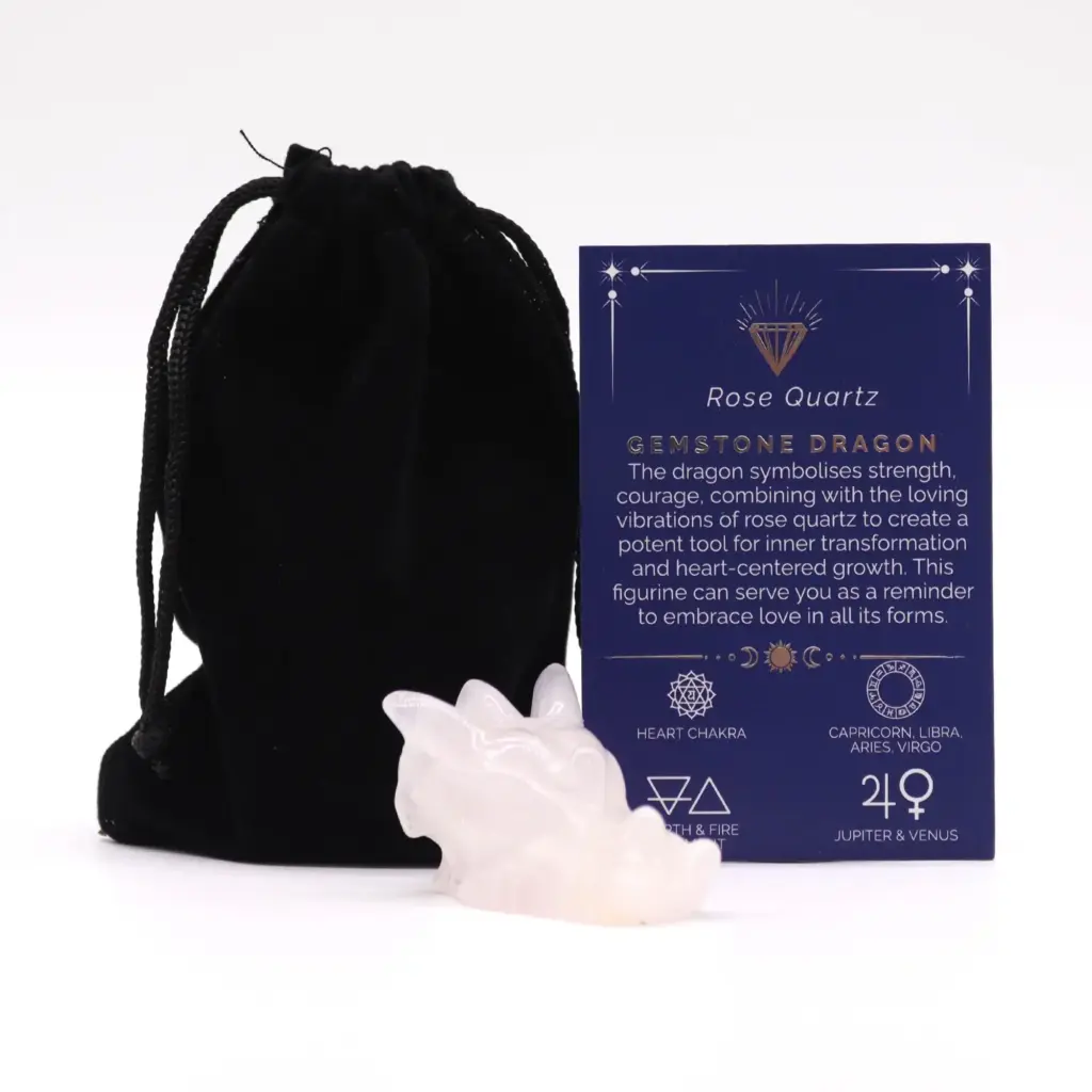 Gemstone Small Dragon Head- Rose Quartz | www.artisangoods.co.uk