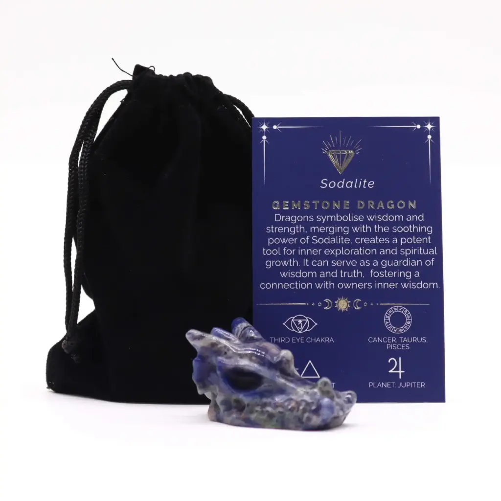Gemstone Small Dragon Head- Sodalite | www.artisangoods.co.uk