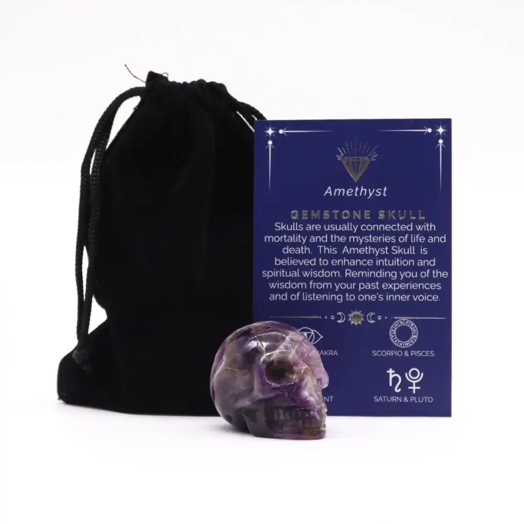 Gemstone Small Skull – Amethyst | www.artisangoods.co.uk