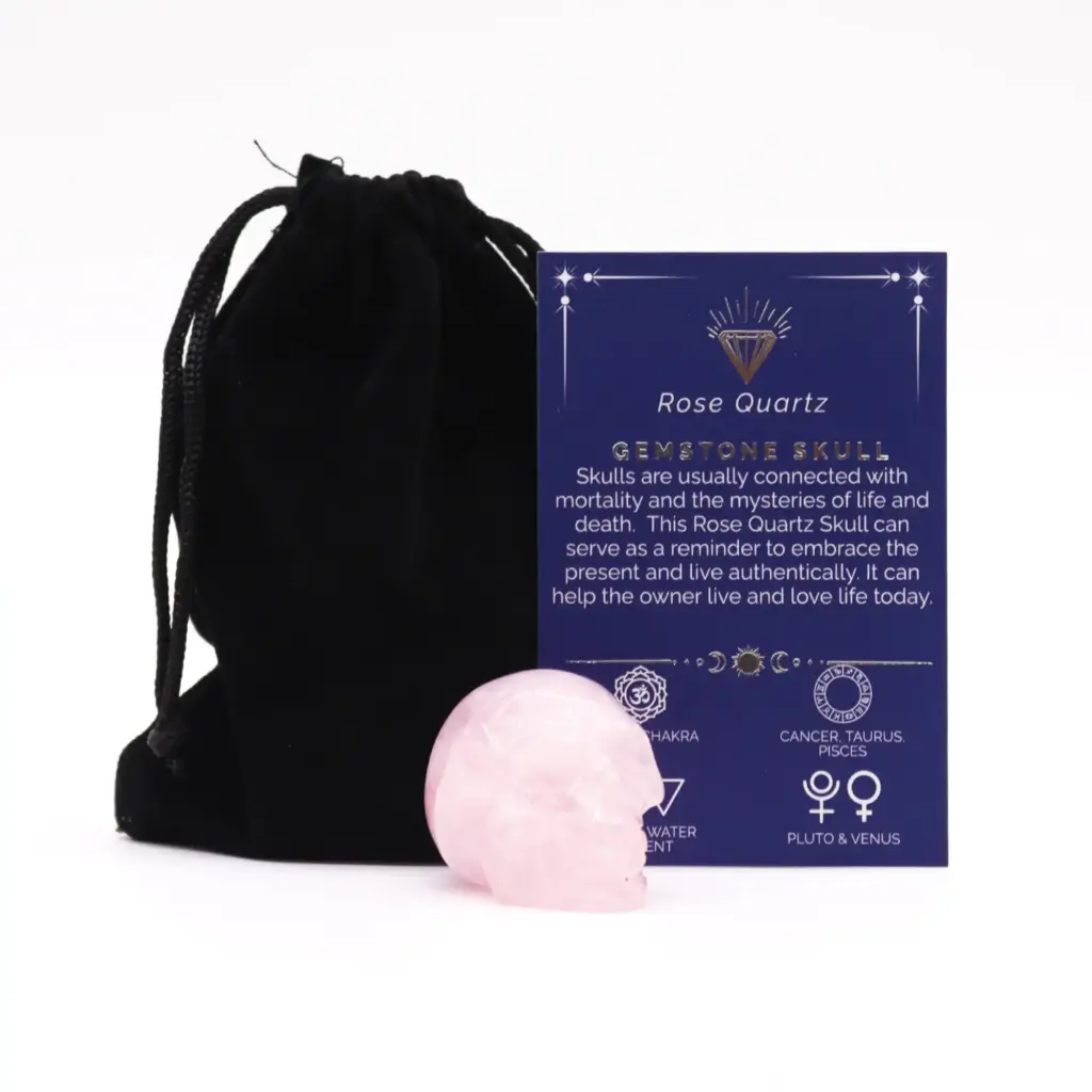Gemstone Small Skull – Rose Quartz | www.artisangoods.co.uk
