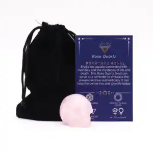 Gemstone Small Skull – Rose Quartz | www.artisangoods.co.uk