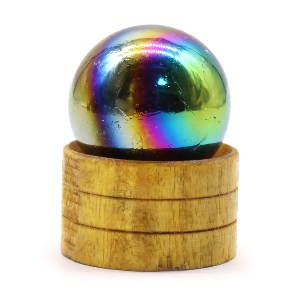 Gemstone Sphere 40mm – Amethyst Aura with Stand | www.artisangoods.co.uk