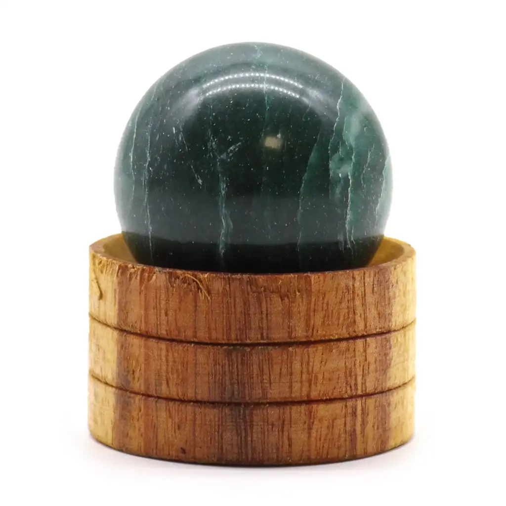 Gemstone Sphere 40mm – Indian Jade  with Stand | www.artisangoods.co.uk