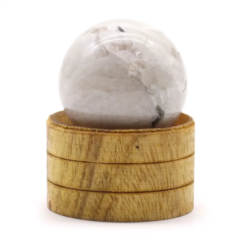 Gemstone Sphere 40mm – Indian Moonstone  with Stand | www.artisangoods.co.uk