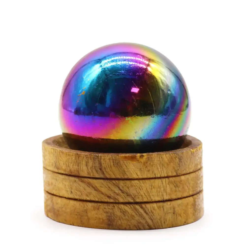 Gemstone Sphere 50mm – Amethyst Aura with Stand | www.artisangoods.co.uk