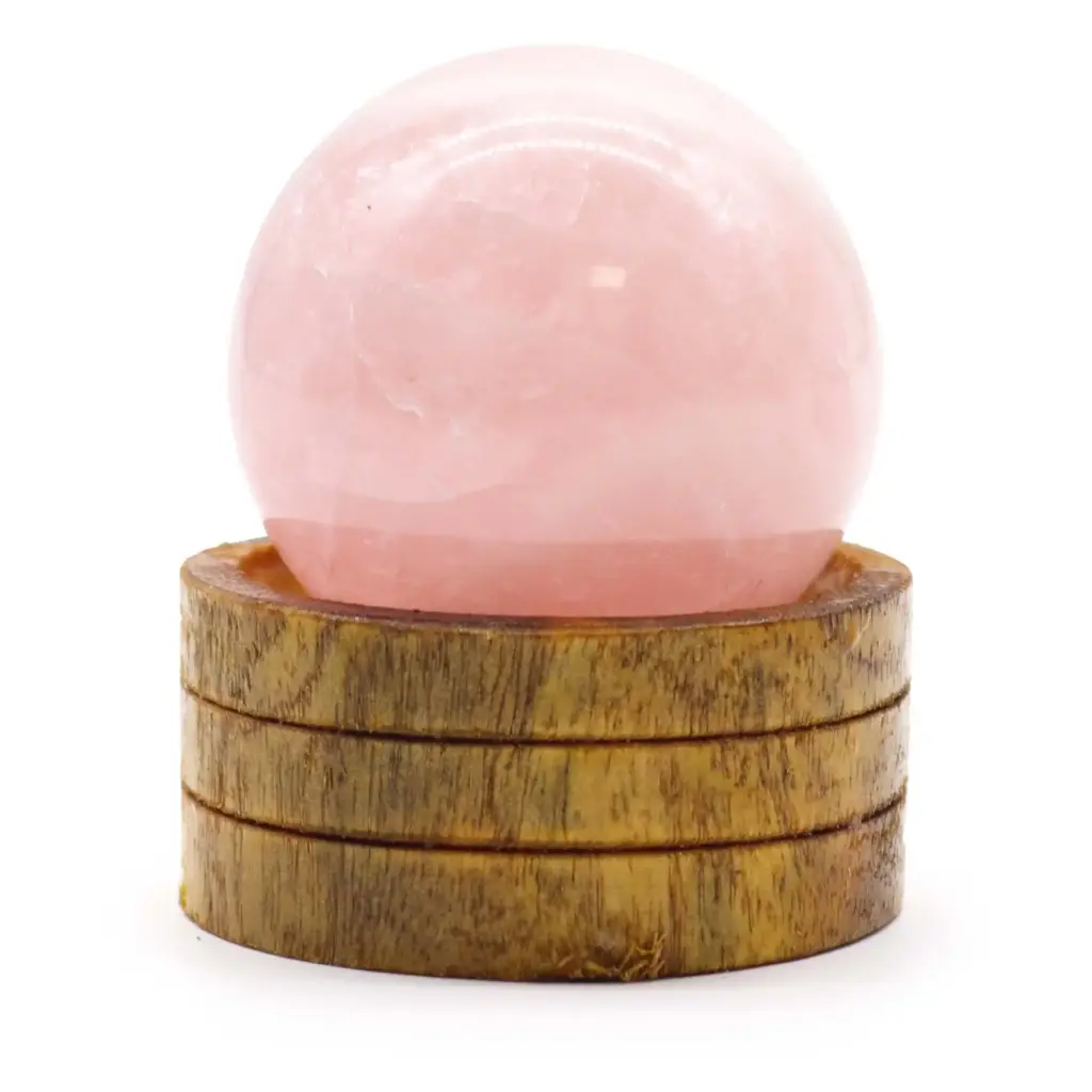 Gemstone Sphere 50mm – Rose Quartz with Stand | www.artisangoods.co.uk