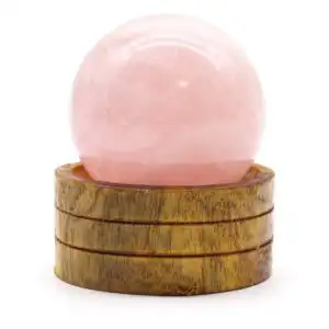 Gemstone Sphere 50mm – Rose Quartz with Stand | www.artisangoods.co.uk