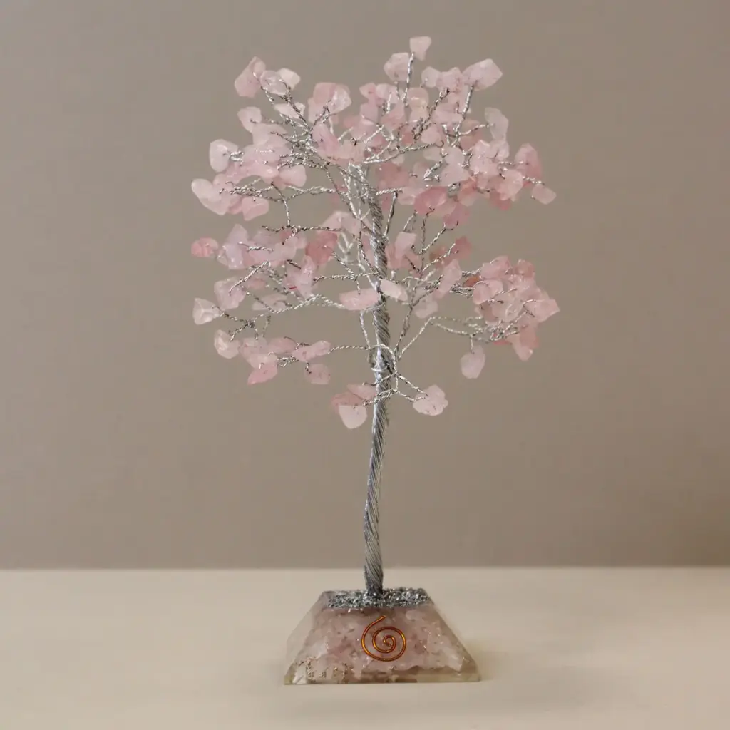 Gemstone Tree with Organite Base – 160 Stone – Rose Quartz | www.artisangoods.co.uk