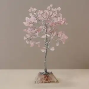 Gemstone Tree with Organite Base – 160 Stone – Rose Quartz | www.artisangoods.co.uk 1