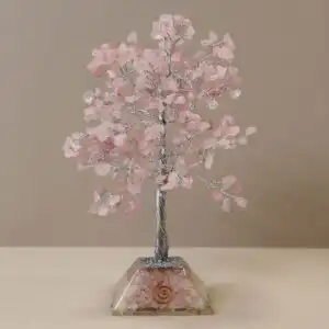Gemstone Tree with Organite Base – 320 Stone – Rose Quartz | www.artisangoods.co.uk 1