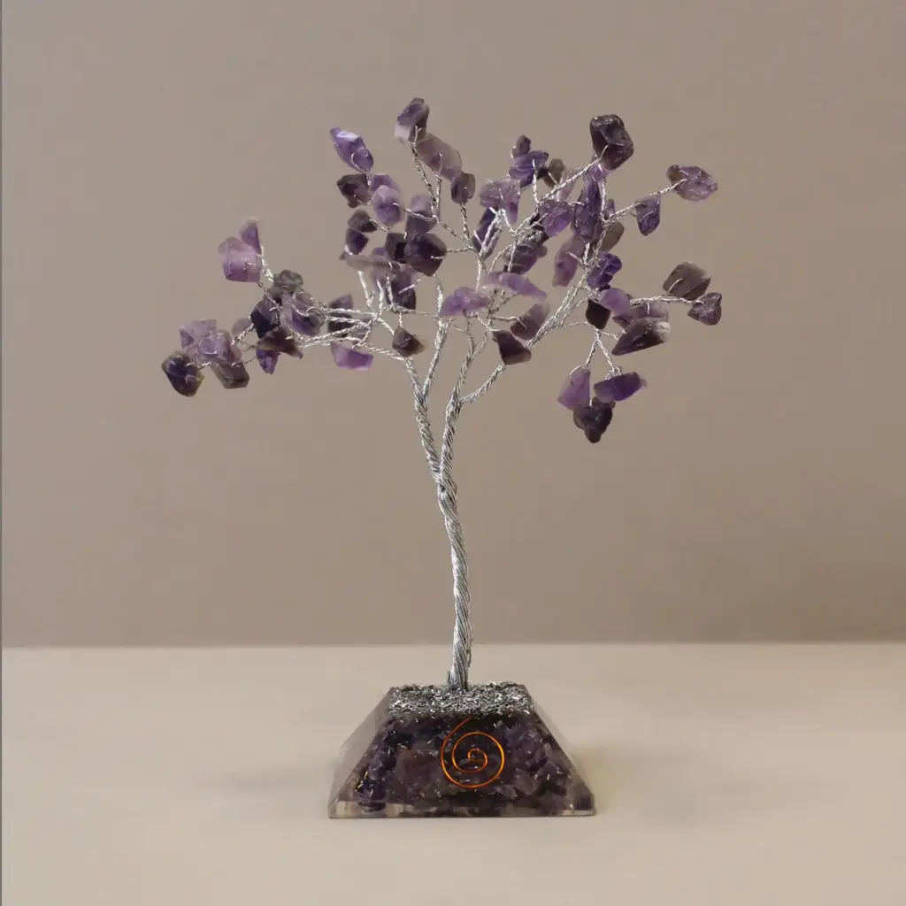 Gemstone Tree with Organite Base – 80 Stone – Amethyst | www.artisangoods.co.uk