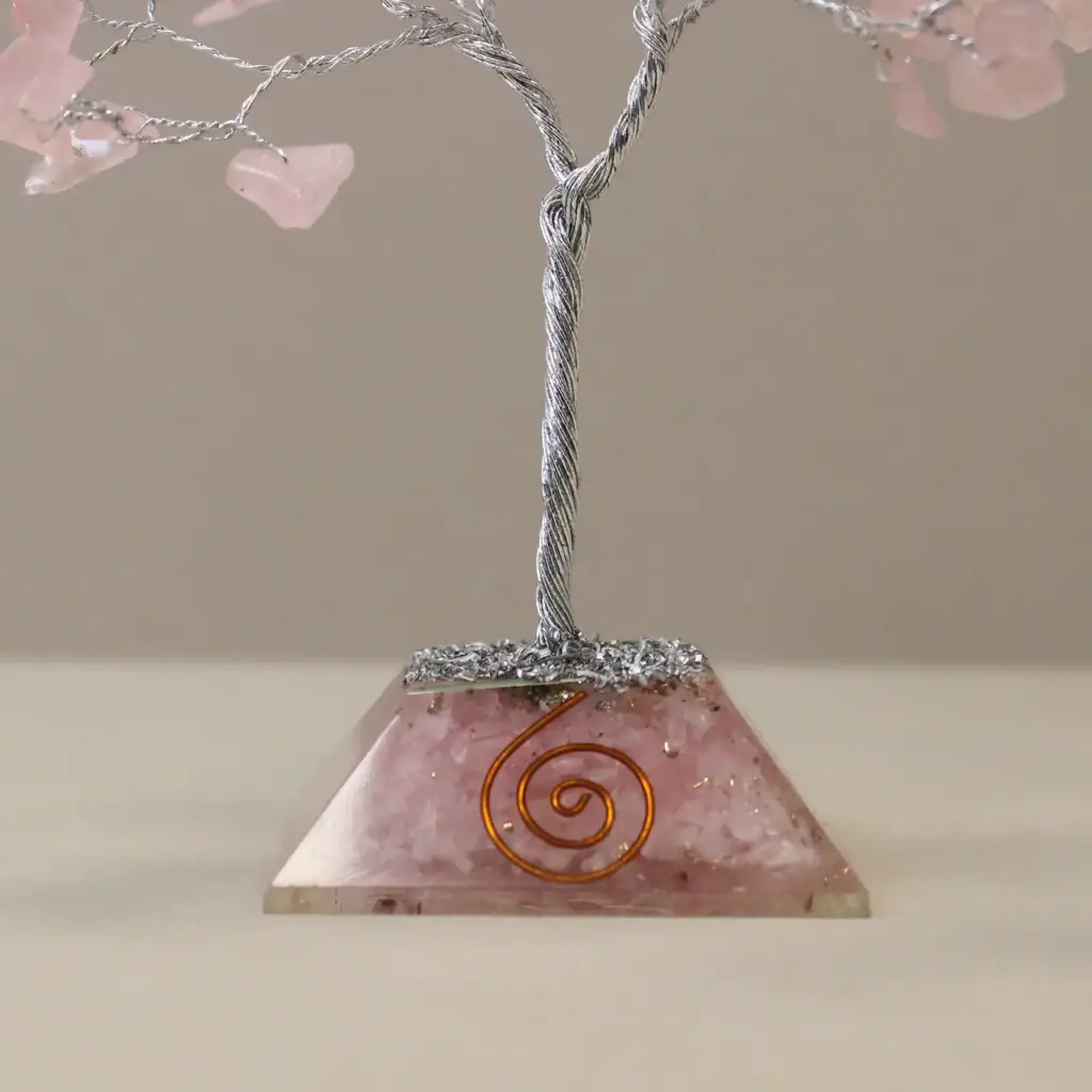Gemstone Tree with Organite Base – 80 Stone – Rose Quartz | www.artisangoods.co.uk 3