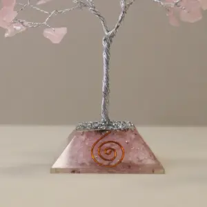 Gemstone Tree with Organite Base – 80 Stone – Rose Quartz | www.artisangoods.co.uk 3