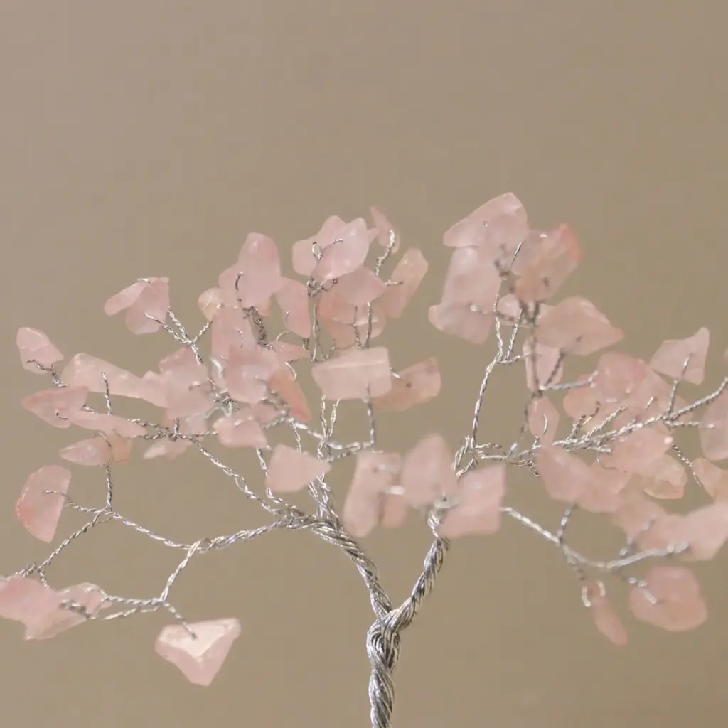 Gemstone Tree with Organite Base – 80 Stone – Rose Quartz | www.artisangoods.co.uk 2