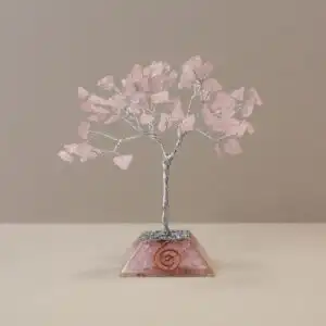 Gemstone Tree with Organite Base – 80 Stone – Rose Quartz | www.artisangoods.co.uk 1