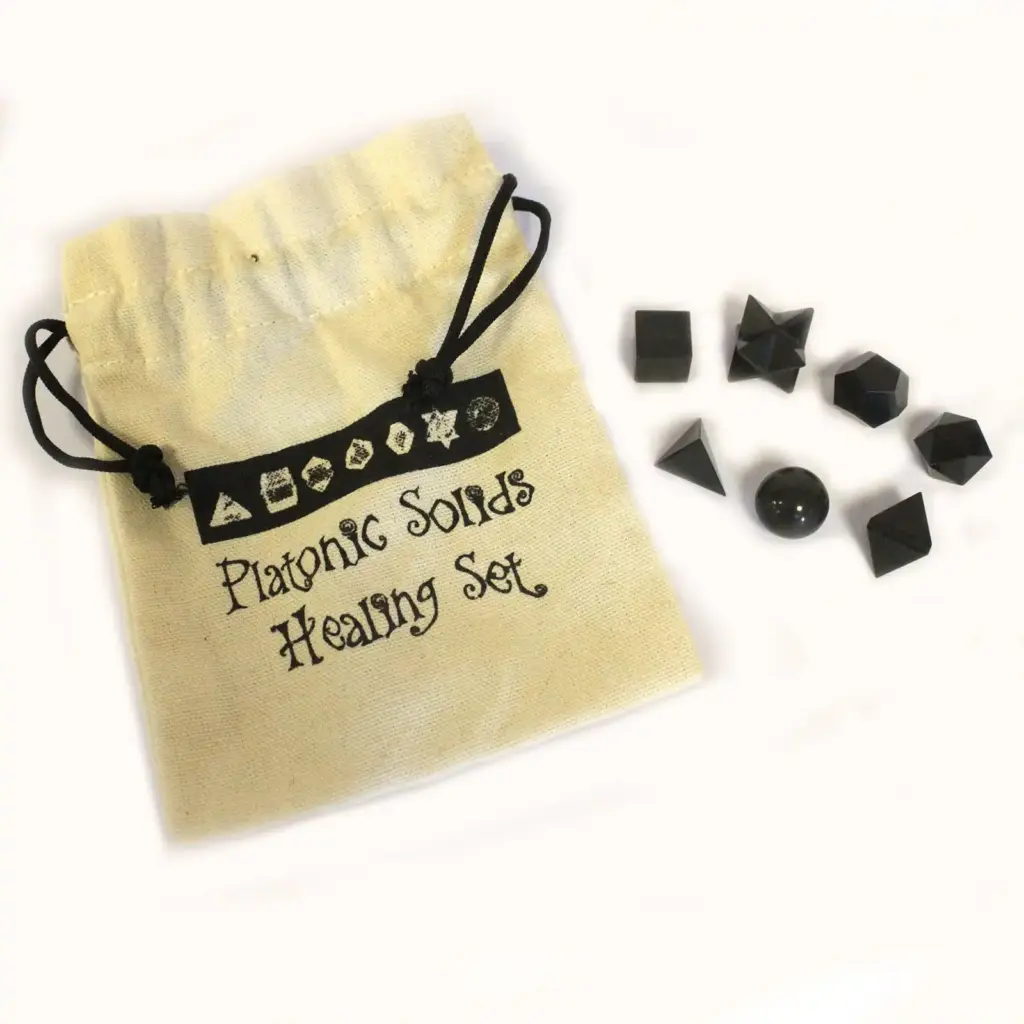 Geometric Seven Piece Black Agate Set | www.artisangoods.co.uk