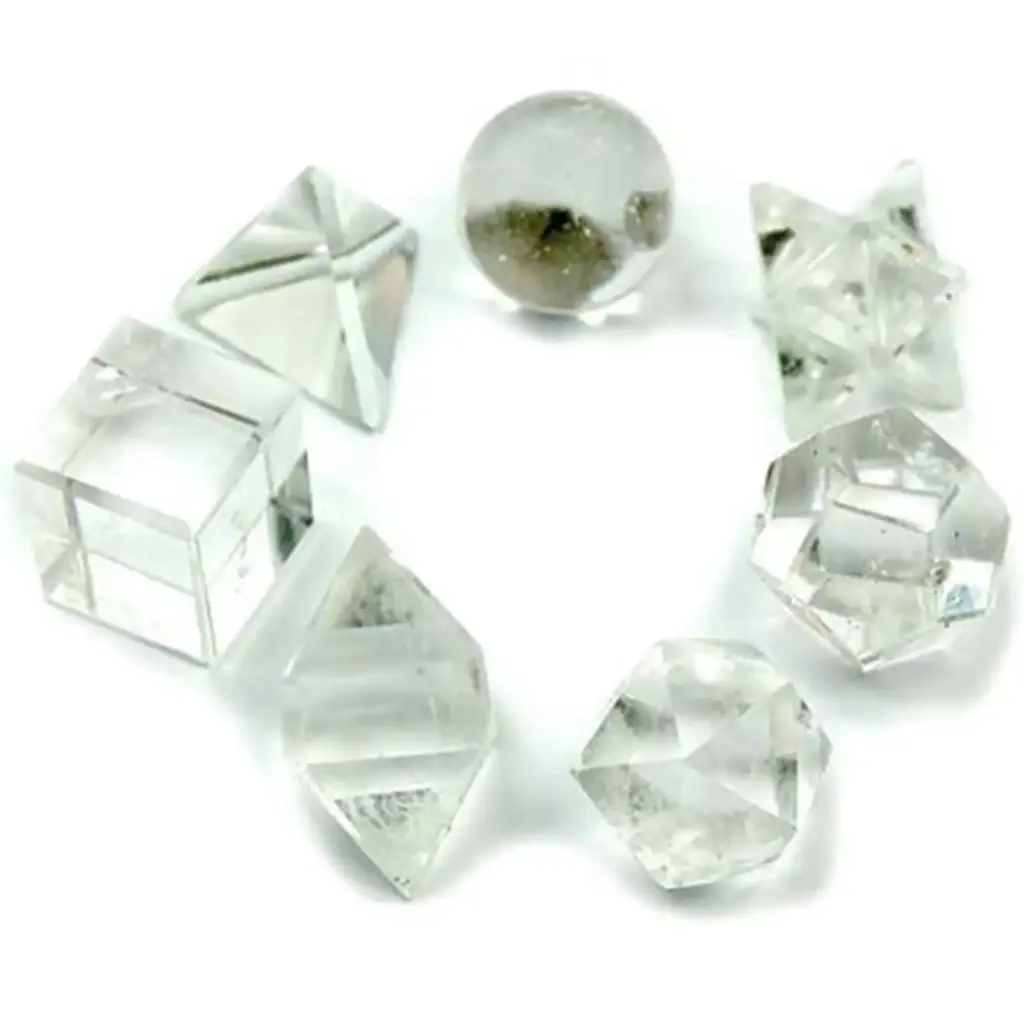 Geometric Seven Piece Crystal Set | www.artisangoods.co.uk