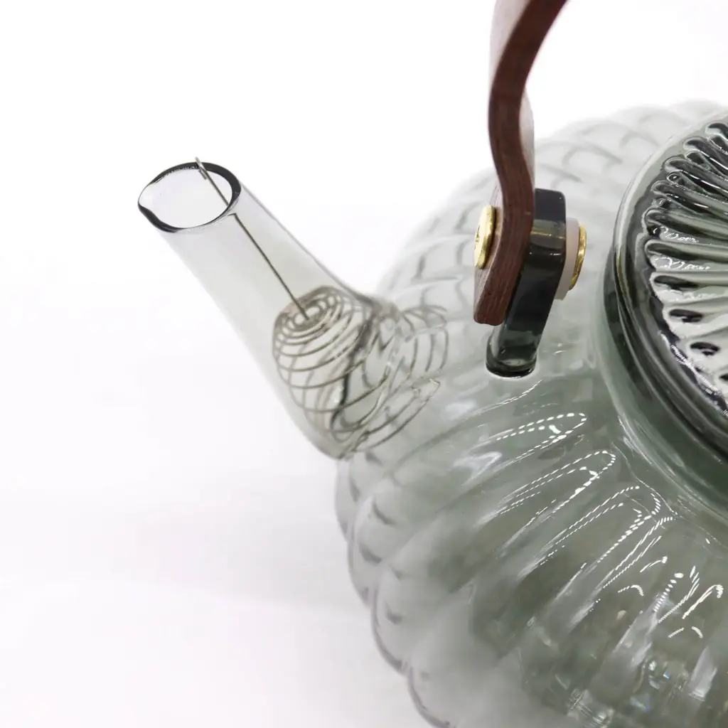 Glass Infuser Teapot – Charcoal Ribbed Pearl – 950ml | www.artisangoods.co.uk 3