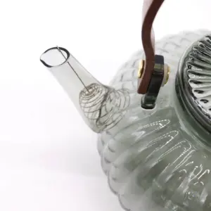 Glass Infuser Teapot – Charcoal Ribbed Pearl – 950ml | www.artisangoods.co.uk 3