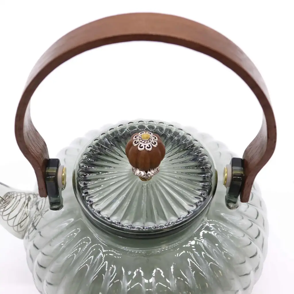 Glass Infuser Teapot – Charcoal Ribbed Pearl – 950ml | www.artisangoods.co.uk 2