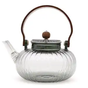 Glass Infuser Teapot – Charcoal Ribbed Pearl – 950ml | www.artisangoods.co.uk 1