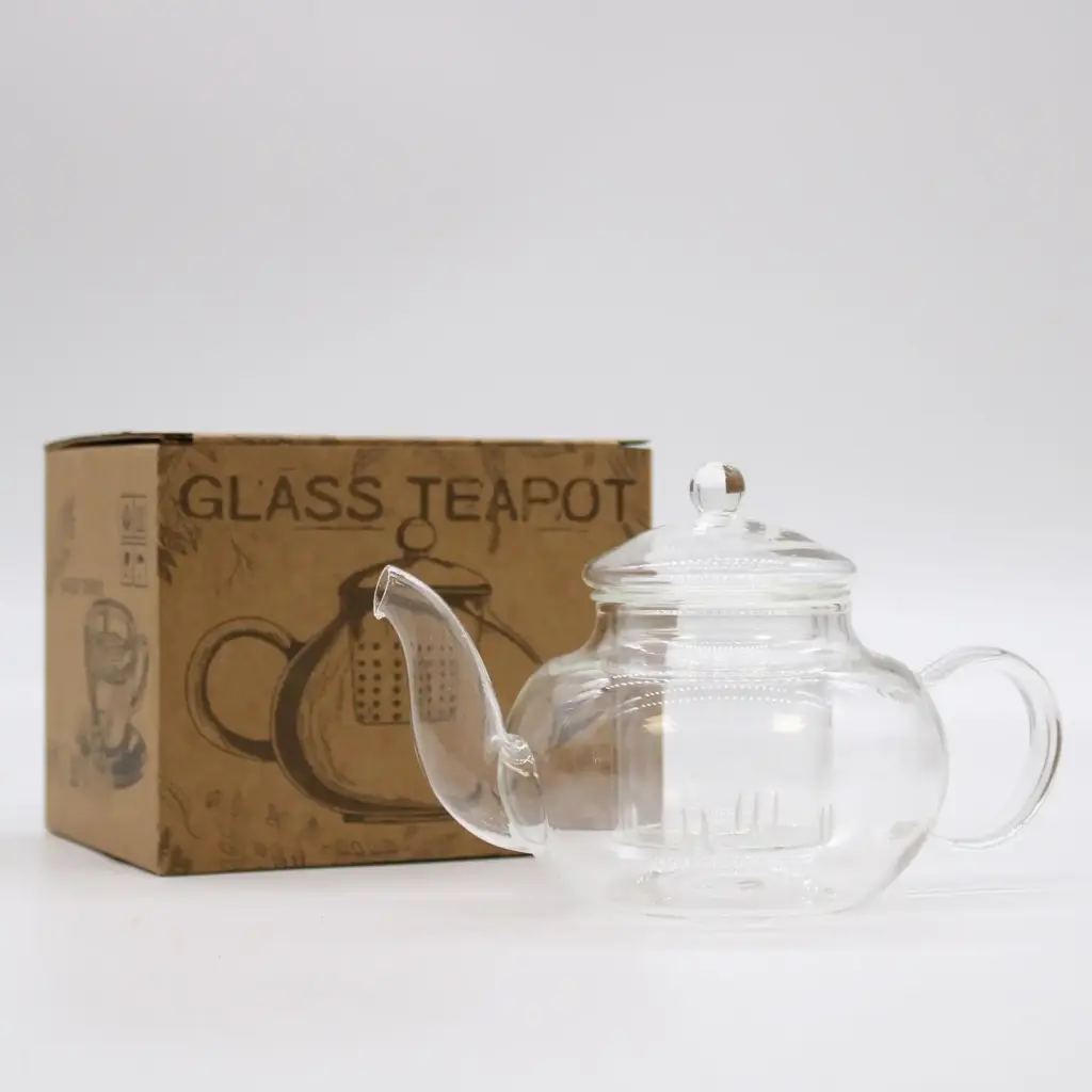 Glass Infuser Teapot – Round Pearl – 400ml | www.artisangoods.co.uk