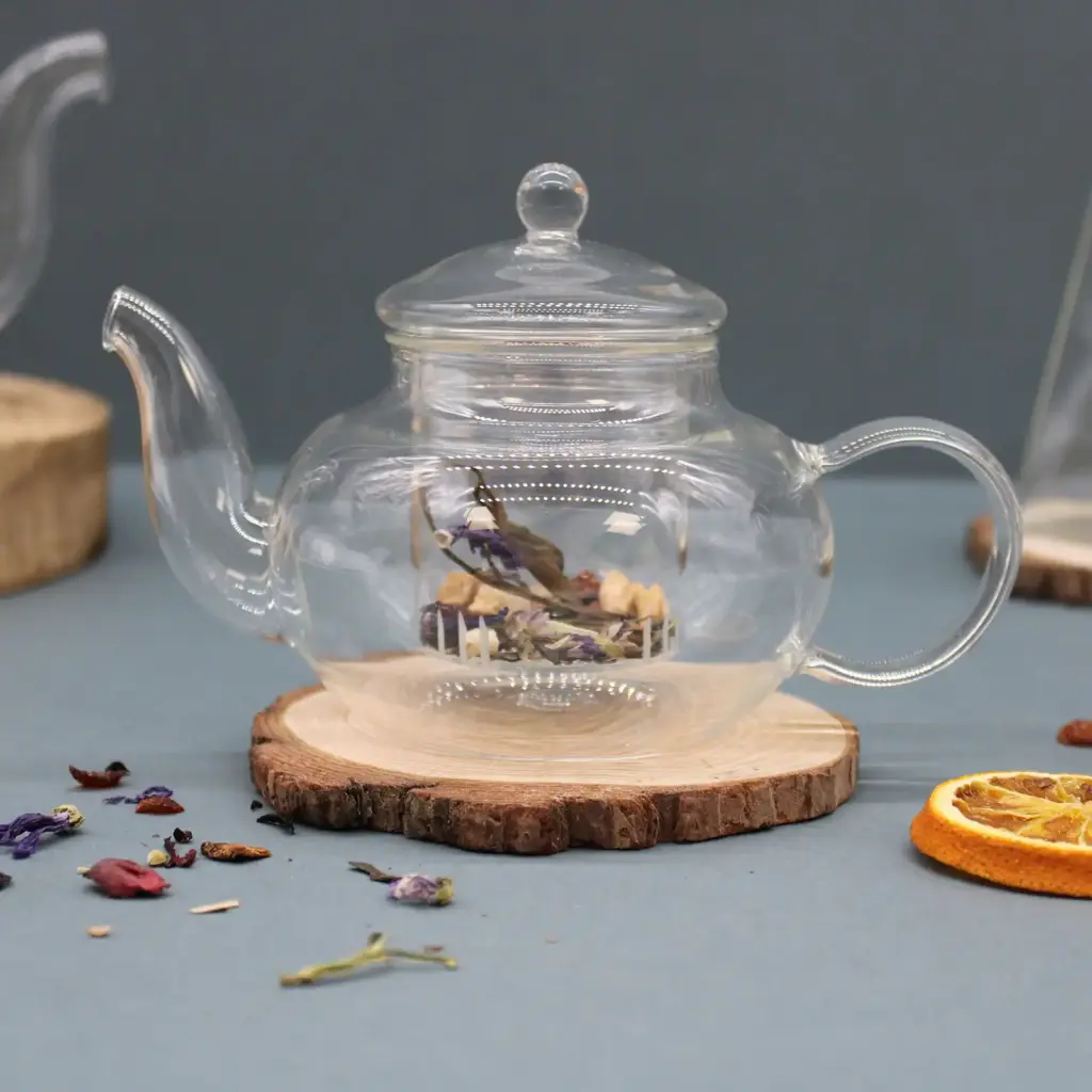 Glass Infuser Teapot – Round Pearl – 400ml | www.artisangoods.co.uk 2