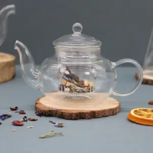 Glass Infuser Teapot – Round Pearl – 400ml | www.artisangoods.co.uk 2