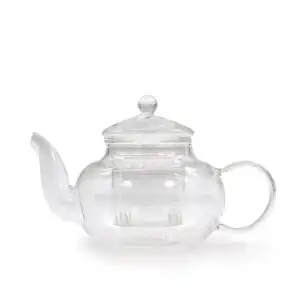 Glass Infuser Teapot – Round Pearl – 400ml | www.artisangoods.co.uk 1