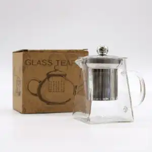 Glass Infuser Teapot – Tower Shape – 350ml | www.artisangoods.co.uk 1