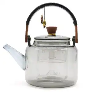 Glass Infuser Teapot – With Steamer System Charcoal  – 1000ml | www.artisangoods.co.uk 1