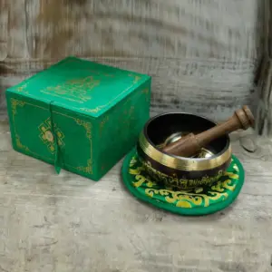 Green Tara Singing Bowl Set 10cm (min 380gm) | www.artisangoods.co.uk 6