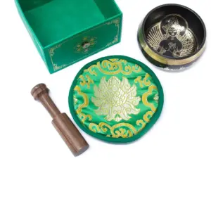 Green Tara Singing Bowl Set 10cm (min 380gm) | www.artisangoods.co.uk 3