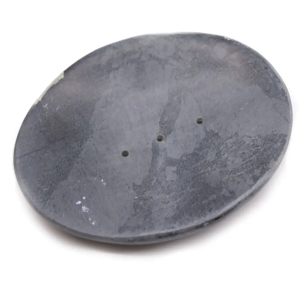 Grey Soapstone Soap Dish 10x12cm- Classic Oval | www.artisangoods.co.uk