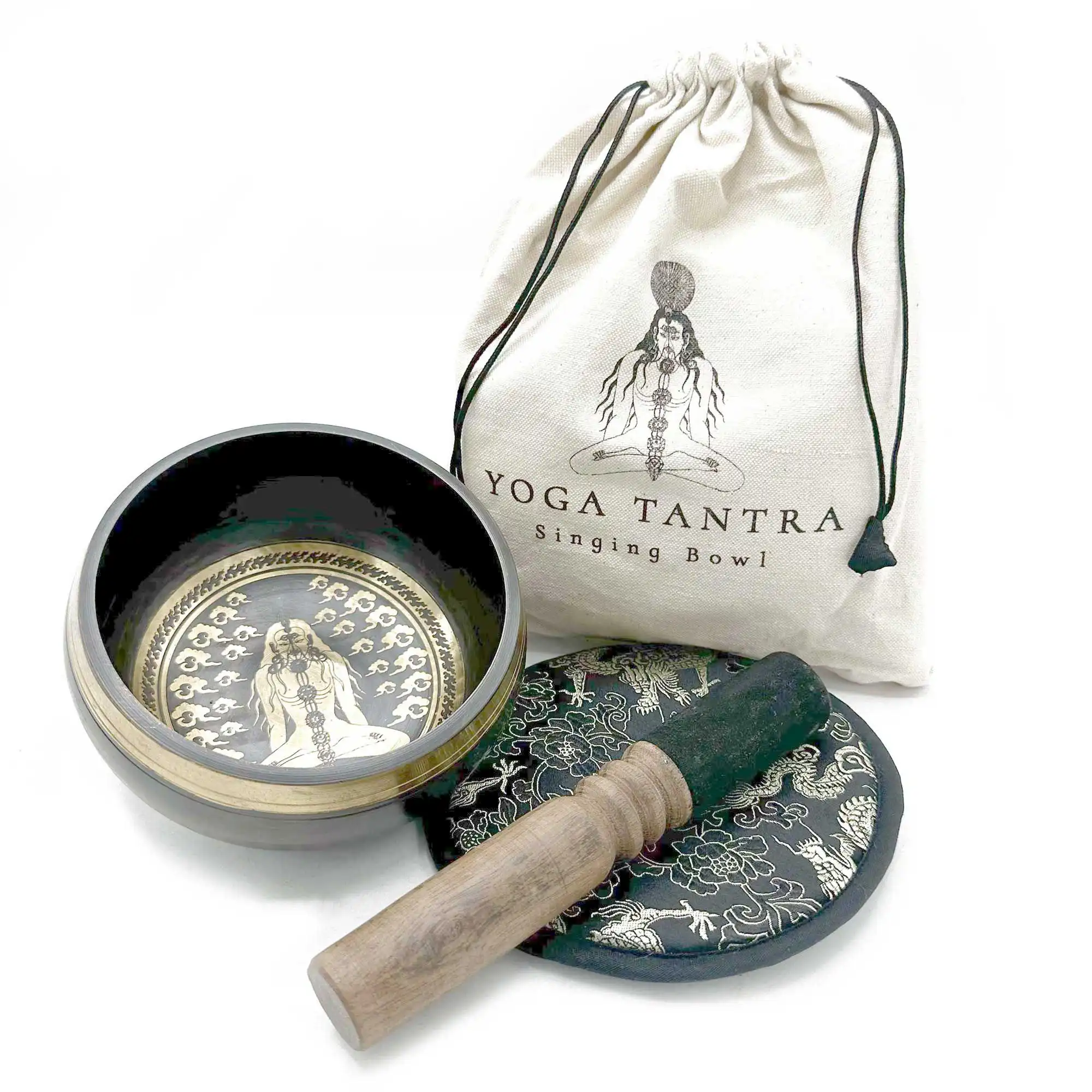 Hand Beaten & Engraved Singing Bowl Gift Set – 14cm – Yogi | www.artisangoods.co.uk 2 Hand Beaten & Engraved Singing Bowl Gift Set – 14cm – Yogi | www.artisangoods.co.uk 1