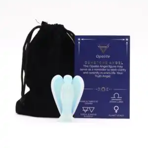 Hand Carved Gemstone Angel – Opalite | www.artisangoods.co.uk