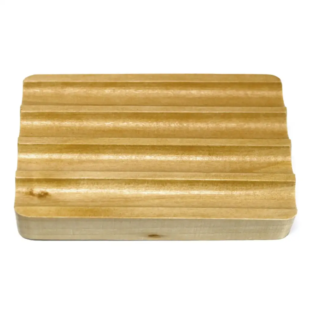 Hemu Wood Soap Dish – Corrugated | www.artisangoods.co.uk 2