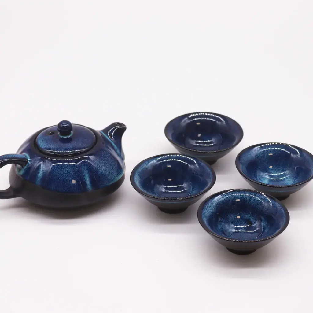 Herbal Blues Teapot Set – Pot & Four Cups | www.artisangoods.co.uk 4 Herbal Blues Teapot Set – Pot & Four Cups | www.artisangoods.co.uk 4