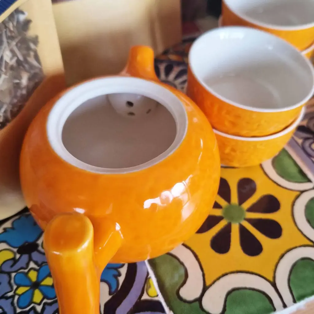 Herbal Orange Teapot Set – Pot & Four Cups | www.artisangoods.co.uk 6