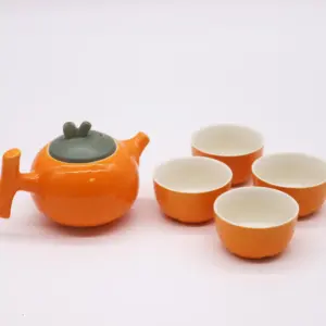 Herbal Orange Teapot Set – Pot & Four Cups | www.artisangoods.co.uk 4