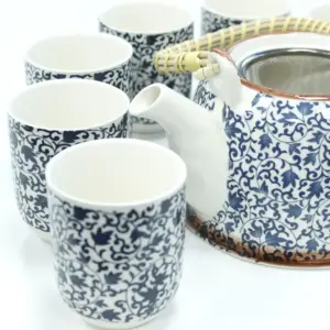 Herbal Teapot Set – Blue Pattern | www.artisangoods.co.uk 4