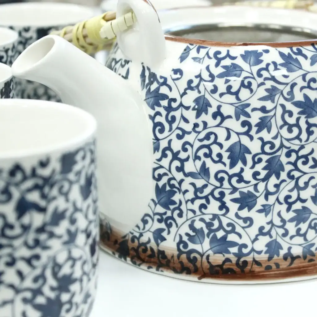 Herbal Teapot Set – Blue Pattern | www.artisangoods.co.uk 3