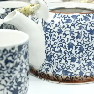 Herbal Teapot Set – Blue Pattern | www.artisangoods.co.uk 3